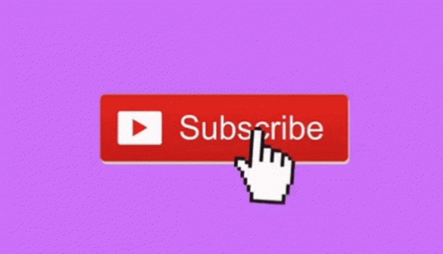 Pushing Subscribe Button Purple Background GIF