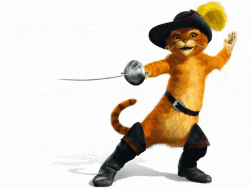 Puss In Boots Holding A Sword GIF