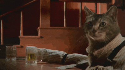 Puss N Boots Drinking Milk In Bar GIF