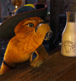 Puss N Boots Getting Drunk At The Bar GIF