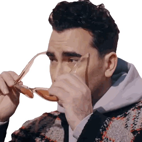 Putting Glasses Dan Levy Sticker