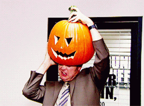 Putting Mask On Pumpkin Dance GIF