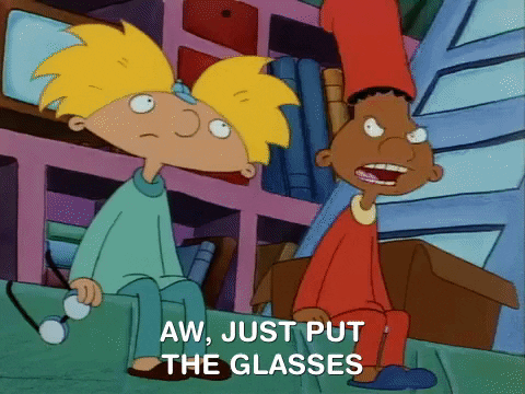 Putting On Glasses Aw Hey Arnold GIF
