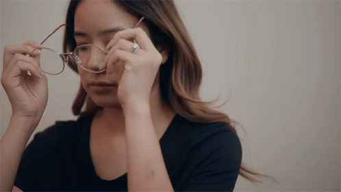 Putting On Glasses Girl GIF