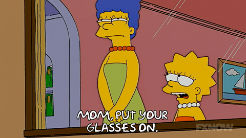 Putting On Glasses Lisa Marge Simpsons GIF