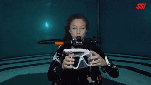 Putting Snorkling Glasses Diving GIF