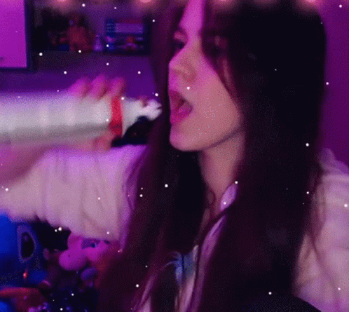 Putting Whipped Cream On Mouth GIF