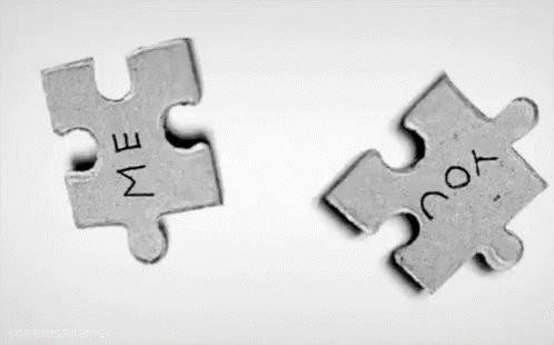 Puzzle Pieces Saying Me and You