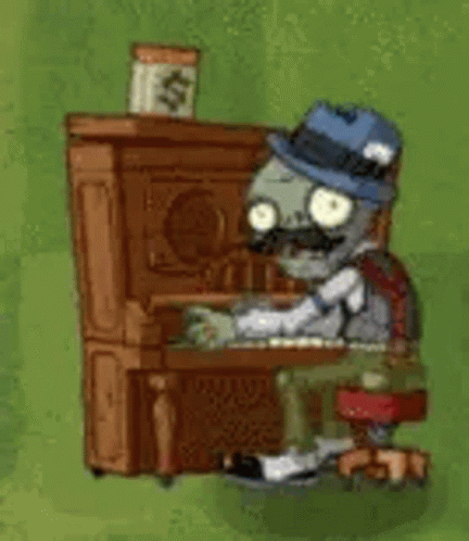 Pvz Zombie Playing Piano GIF