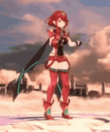 Pyra Xenoblade Chronicles Doing A Flip GIF