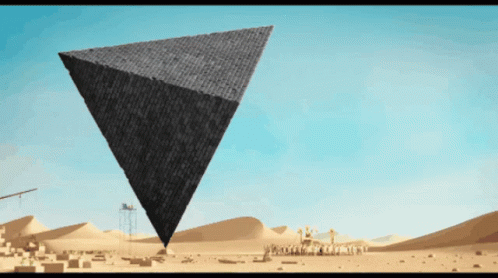 Pyramid Being Built in Desert
