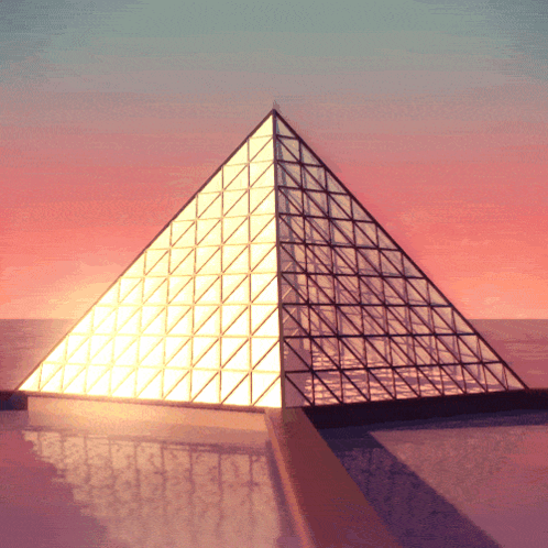 Pyramid Lit at Sunset