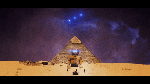 Pyramid With Sphinx and Stars