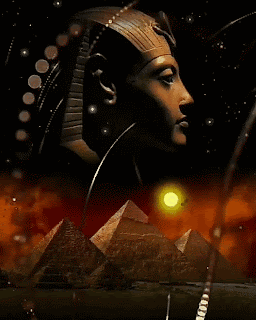 Pyramid with Woman Statue