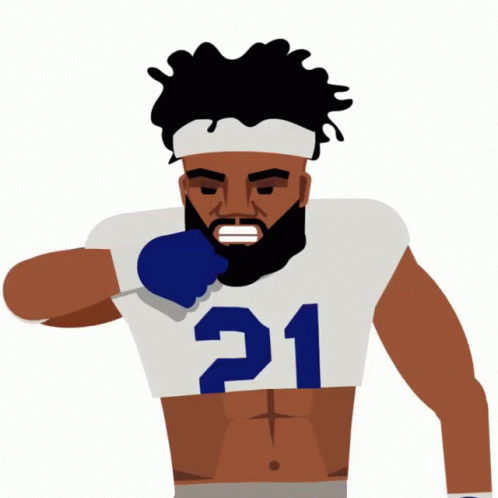Cowboys Ezekiel Elliott Cartoon Art GIF