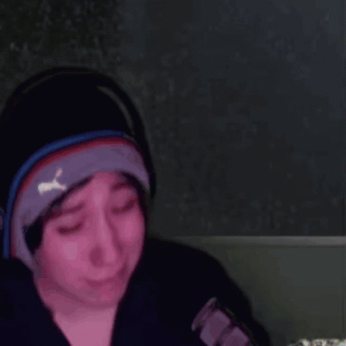 Quackity Puma Beanie Stream Cry GIF