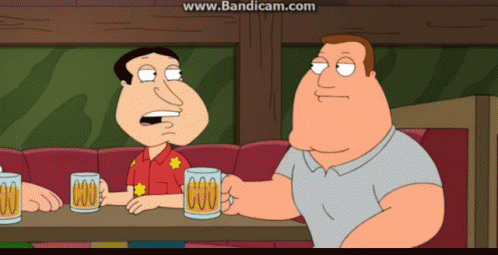 Quagmire And Joe Drinking Beer GIF