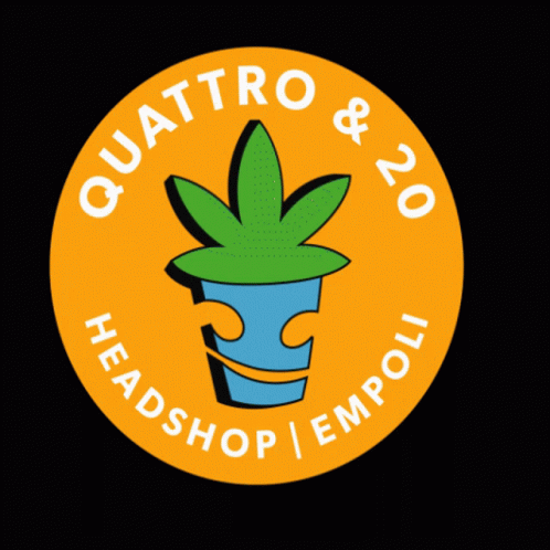 Quattro & 20 Headshop Empoli Logo with Potted Plant