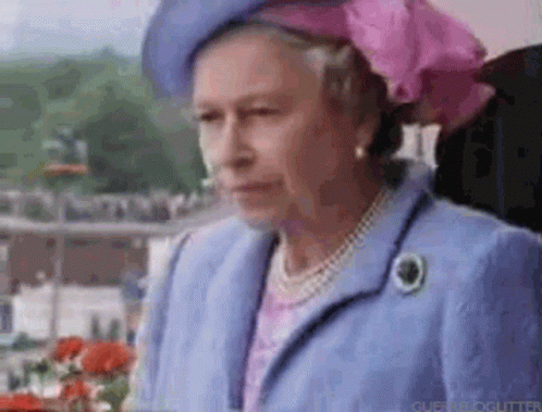 Queen Elizabeth Watching Thru Binoculars GIF