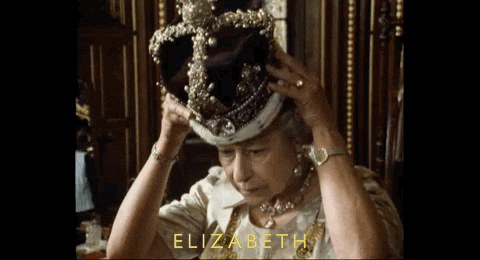 Queen Elizabeth Wears Crown GIF