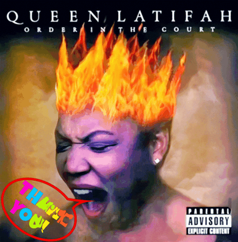 Queen Latifah Order in the Court with Fire Crown