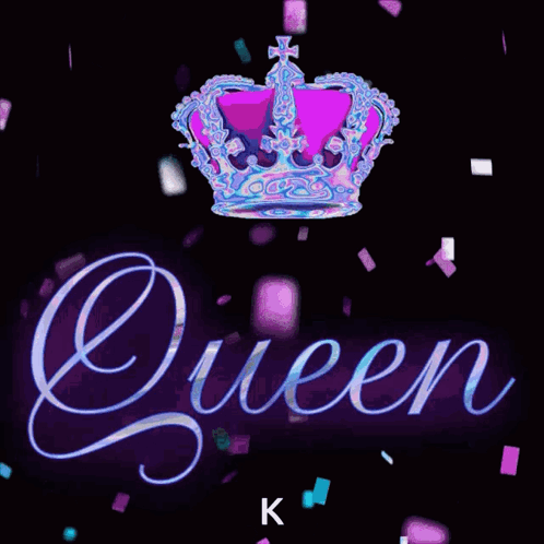 Queen Word on Black Background With Crown