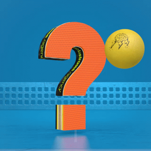 Question Mark on Ping Pong Table With Yellow Ball