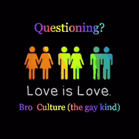 Questioning Love Is Love Bro Culture Poster GIF
