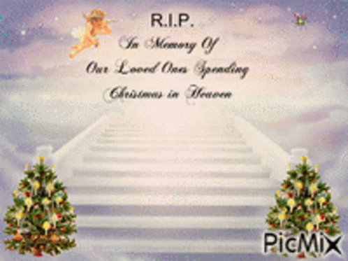 R.i.p. In Memory Of Our Loved One Spending Christmas In Heaven GIF
