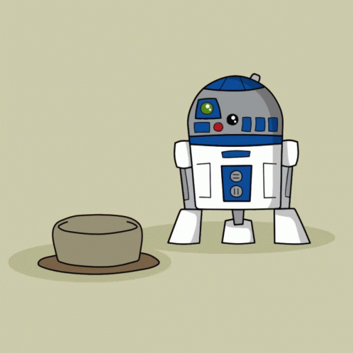 R2D2 Cartoon With Beep Speech Bubble