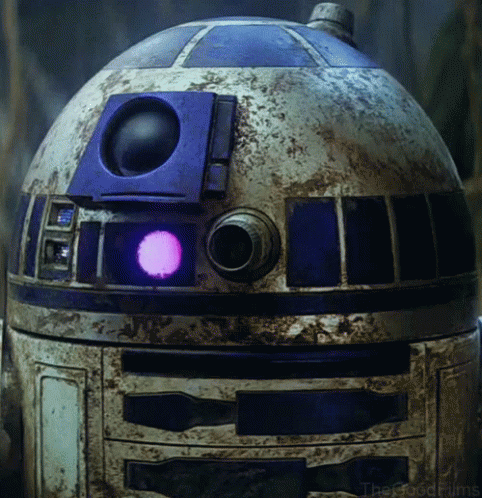 R2D2 from Star Wars with Purple Light