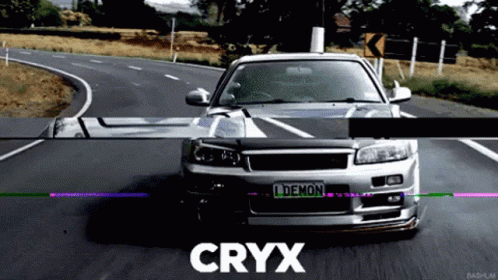 Nissan Skyline R34 Glitchy Road Run GIF