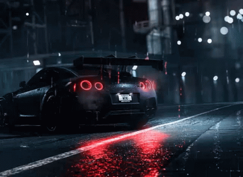 Nissan Skyline R34 Black Pearl Raining GIF