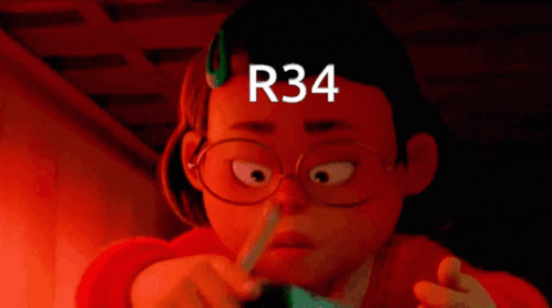 R34 Mei Lee Writing Turning Red GIF