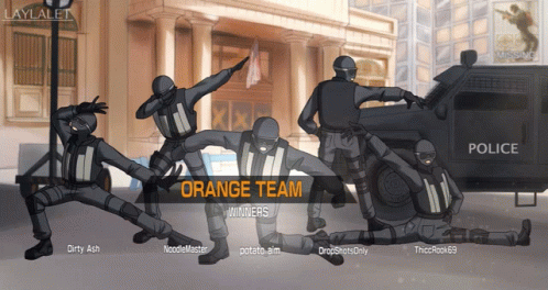R6 Orange Team Dancing Man GIF