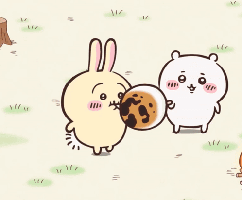 Rabbit and Bear Holding Cookie