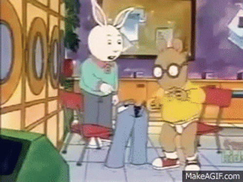 Rabbit And Bear In Diapers GIF