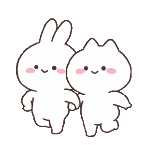 Rabbit and Cat Holding Hands