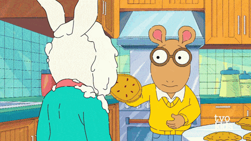 Rabbit And Mouse In Kitchen With TVO Logo GIF