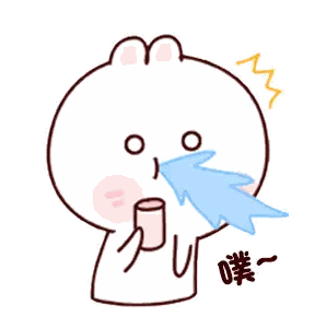Rabbit Cartoon With Cup in Mouth