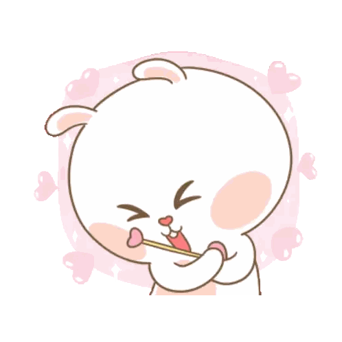 Rabbit Cartoon With Heart in Mouth