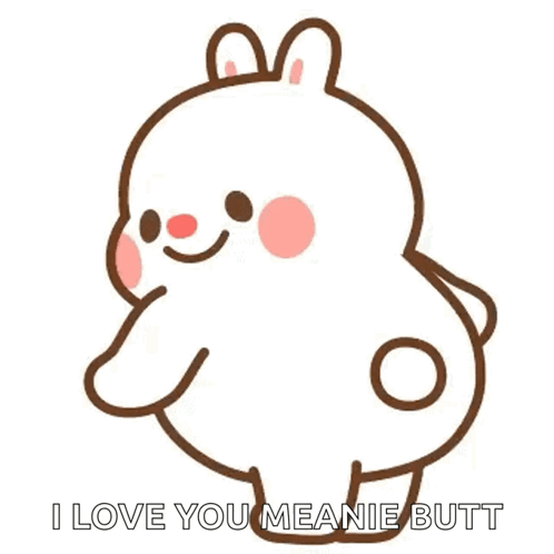 Rabbit Drawing I Love You Meanie Butt