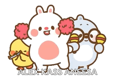 Rabbit Hamster And Duck Holding Flowers GIF