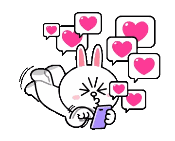 Rabbit Holding Cell Phone With Hearts