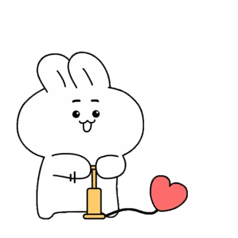 Rabbit Holding Heart Balloon