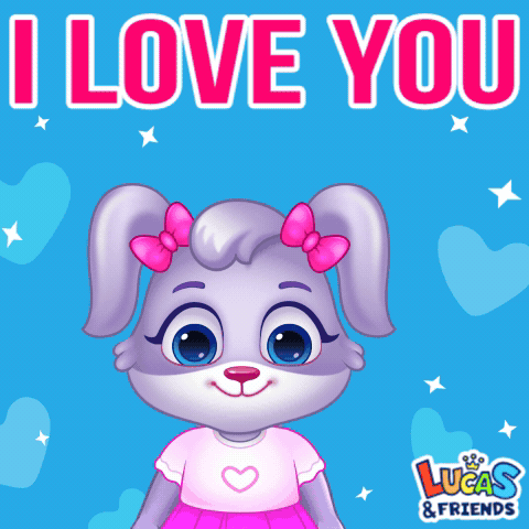 Rabbit Holding Roses Saying I Love You