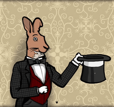 Rabbit Holding Top Hat