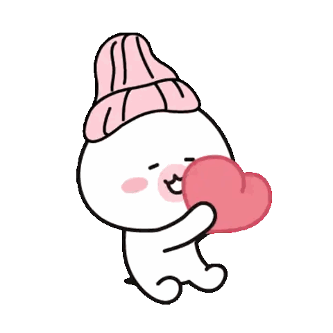 Rabbit in Pink Hat Holding Heart