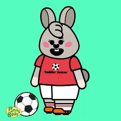 Rabbit in Red Toddler Soccer Shirt