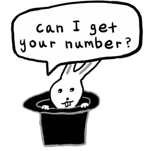 Rabbit in Top Hat Saying Can I Get Your Number